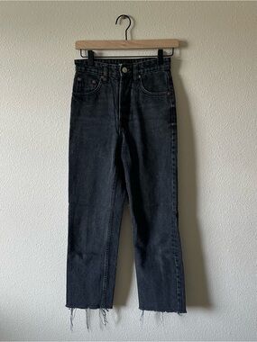 Zara Black High-Rise Straight Jeans